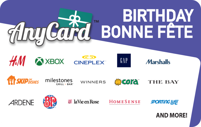 AnyCard Birthday-Bonne Fete Online Gift Card (Electronic Delivery)