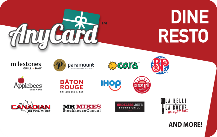 AnyCard Dine-Resto Online Gift Card (Electronic Delivery)