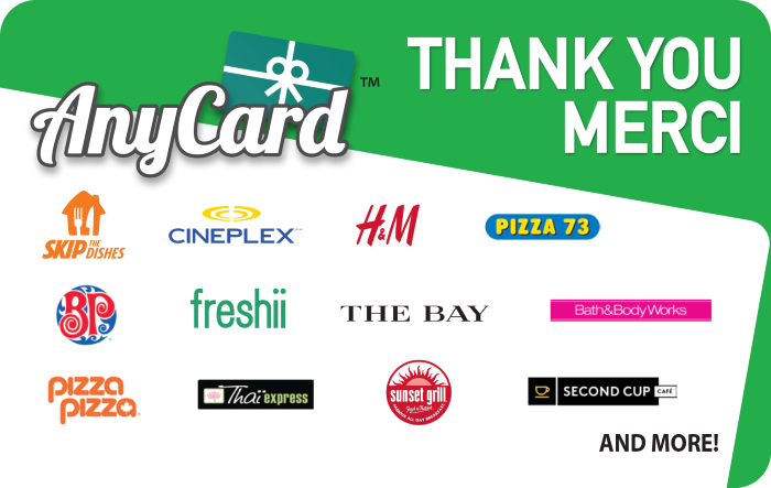 AnyCard Thank You-Merci Online Gift Card (Electronic Delivery)