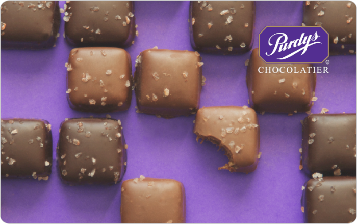 Purdy’s Chocolatier Online Gift Card (Electronic Delivery) $10.00