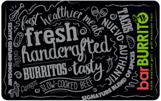 BarBurrito Online Gift Card (Electronic Delivery) $25.00